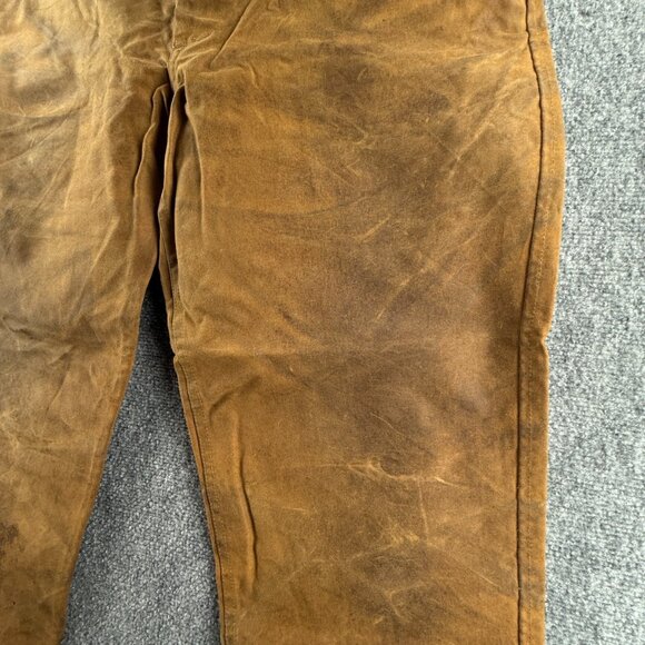 VTG CC Filson Style 69 Brown Waxed Canvas Pants Hunting Cotton 36 Men ACTL 35X30 - Picture 4 of 16